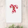 Linum Home Christmas Candy Canes Embroidered 100% Turkish Cotton Hand Towel
