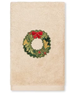 Linum Home Christmas Wreath Embroidered 100% Turkish Cotton Hand Towel 9 Linum Home Christmas Wreath Embroidered 100% Turkish Cotton Hand Towel -Avanti Linens Shop 15143599 fpx