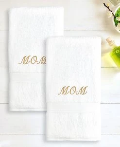 Linum Home 100% Turkish Cotton Mom 2-Pc. Hand Towel Set
