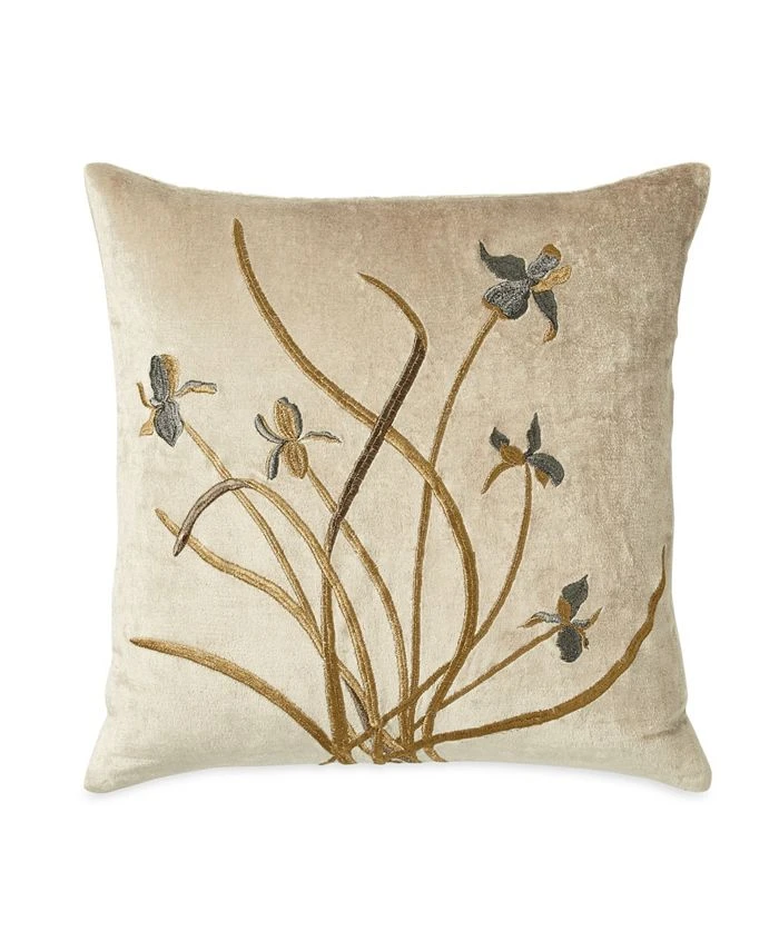 Michael Aram Iris Embroidered Velvet Decorative Pillow 18 X 18 3 Michael Aram Iris Embroidered Velvet Decorative Pillow 18 X 18
