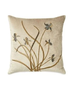 Michael Aram Iris Embroidered Velvet Decorative Pillow 18 X 18