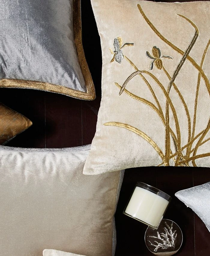 Michael Aram Iris Embroidered Velvet Decorative Pillow 18 X 18 6 Michael Aram Iris Embroidered Velvet Decorative Pillow 18 X 18 - Image 4