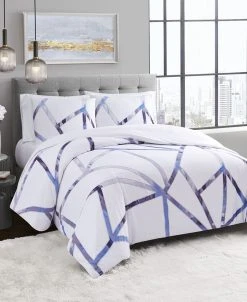 Vince Camuto Home Obelis Metallic 3 Piece Duvet Set, King