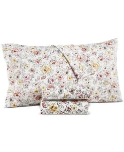 Charter Club Outline Floral 550 Thread Count Cotton Pillowcase Pair, Standard, Created For Macy's