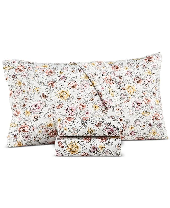 Charter Club Outline Floral 550 Thread Count Cotton Pillowcase Pair, Standard, Created For Macy's 3 Charter Club Outline Floral 550 Thread Count Cotton Pillowcase Pair, Standard, Created For Macy's