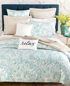 Charter Club Azure Paisley 3-Pc. Duvet Cover Set, Full/Queen, Created For Macy's
