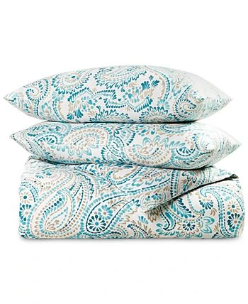 Charter Club Azure Paisley 3-Pc. Duvet Cover Set, Full/Queen, Created For Macy's 4 Charter Club Azure Paisley 3-Pc. Duvet Cover Set, Full/Queen, Created For Macy's - Image 2