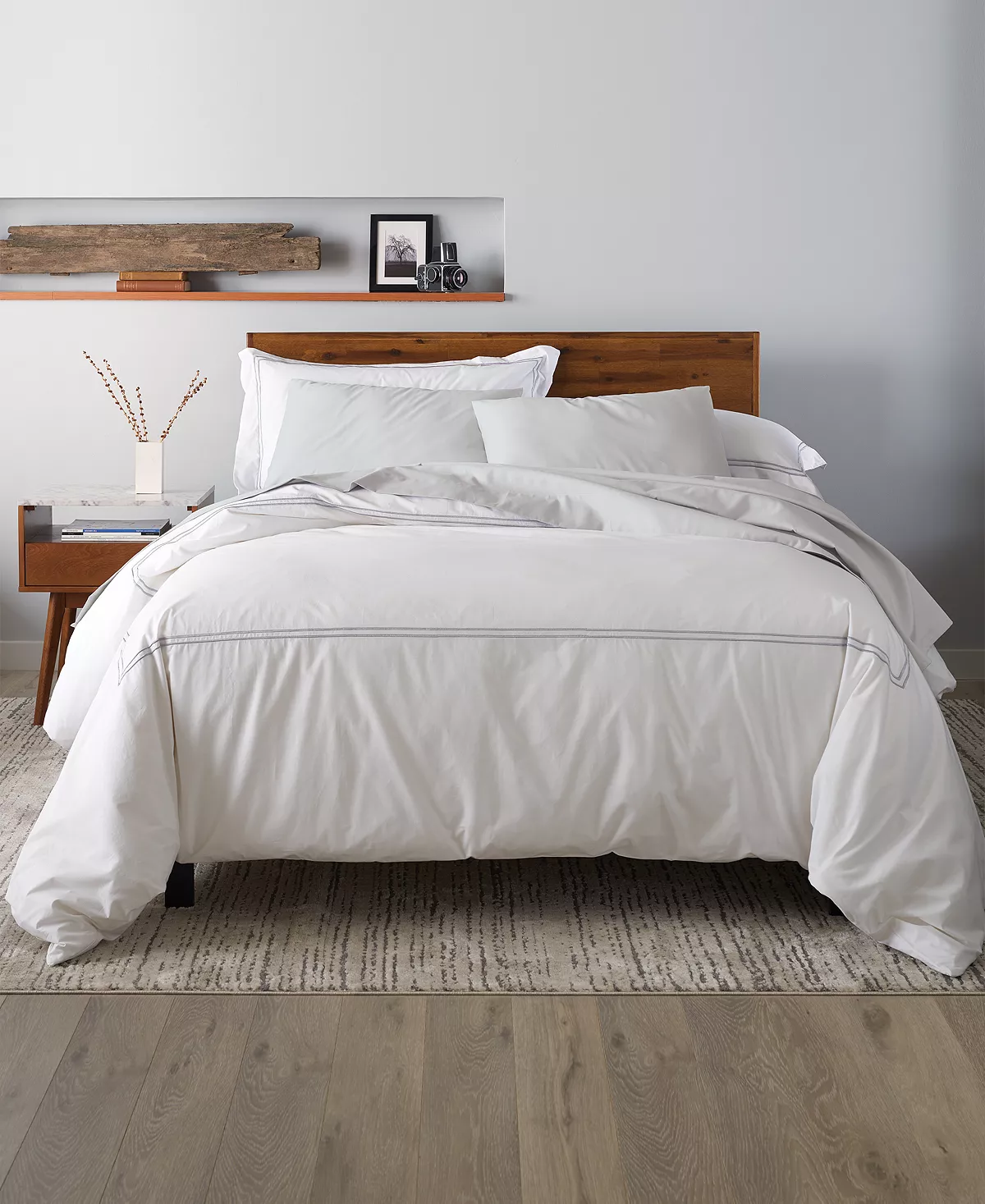 Ella Jayne 100% Cotton Percale 3 Piece Duvet Set With Satin Stitching - Full/Queen 8 Ella Jayne 100% Cotton Percale 3 Piece Duvet Set With Satin Stitching - Full/Queen - Image 6