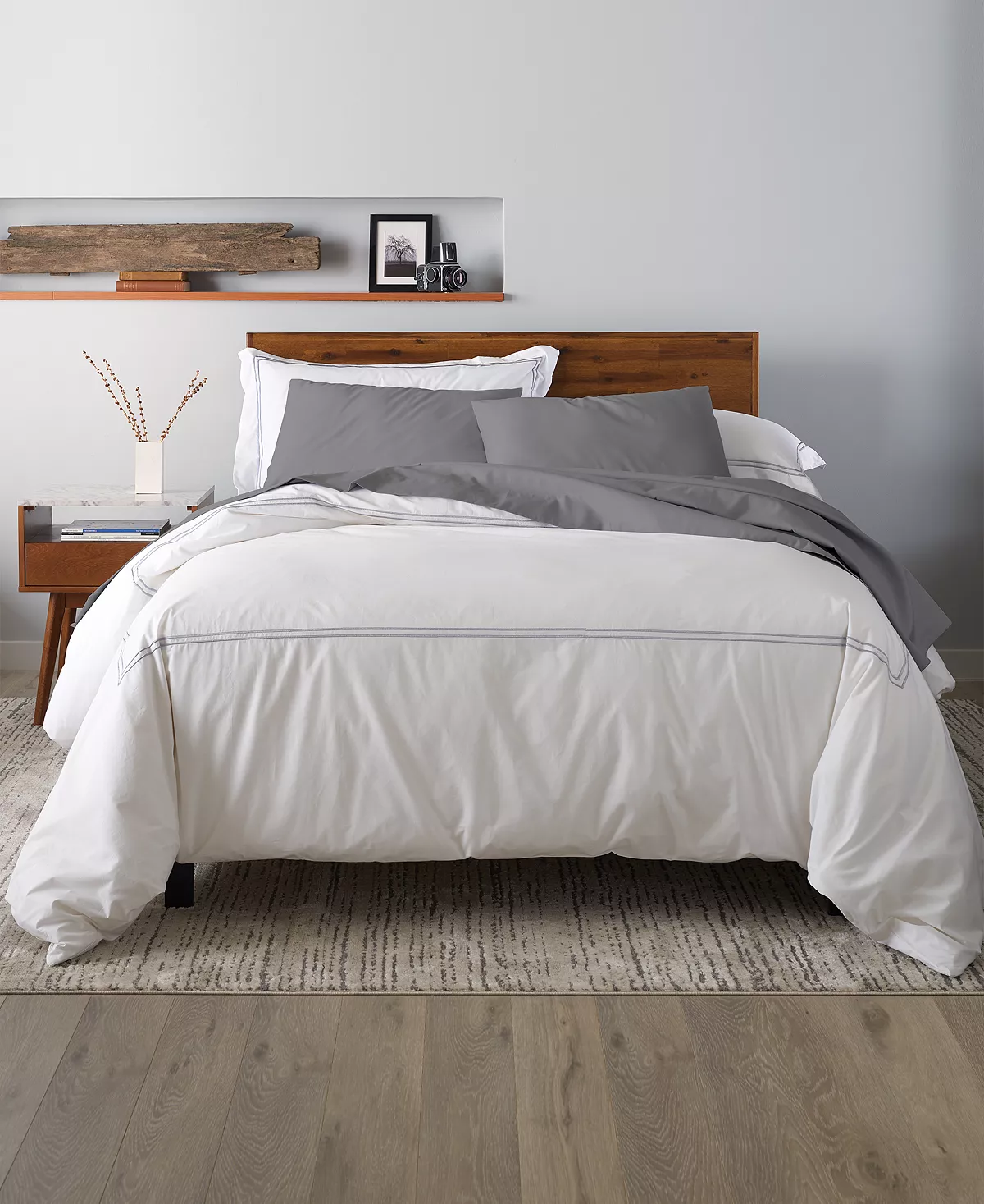 Ella Jayne 100% Cotton Percale 3 Piece Duvet Set With Satin Stitching - Full/Queen 7 Ella Jayne 100% Cotton Percale 3 Piece Duvet Set With Satin Stitching - Full/Queen - Image 5