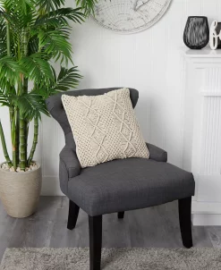 Nearly Natural Boho Woven Macrame Decorative Pillow Cover, 16 -Avanti Linens Shop 21830528 fpx