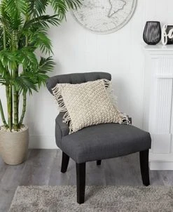 Nearly Natural Boho Fringed Woven Macrame Decorative Pillow Cover, 18 -Avanti Linens Shop 21830530 fpx