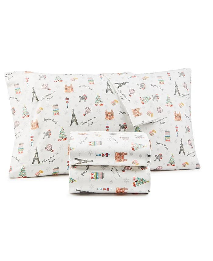 Whim By Martha Stewart CLOSEOUT! Christmas In Paris Cotton Flannel 3-Pc. Sheet Set, Twin, Created For Macy's 3 Whim By Martha Stewart CLOSEOUT! Christmas In Paris Cotton Flannel 3-Pc. Sheet Set, Twin, Created For Macy's