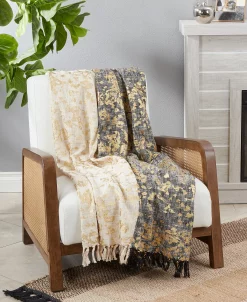 Saro Lifestyle Two-Tone Design Foil Print Throw Blanket, 68 X 52 -Avanti Linens Shop 22259925 fpx
