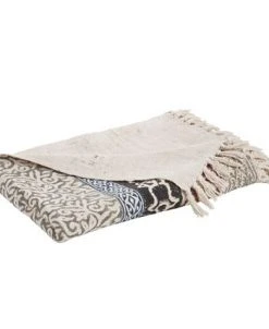Saro Lifestyle Throw Blanket With Block Print Design, 70 X 47 -Avanti Linens Shop 22260328 fpx