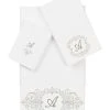 Linum Home Textiles Turkish Cotton Monica Embellished Towel 3 Piece Set - White -Avanti Linens Shop 23140117 fpx