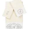 Linum Home Textiles Turkish Cotton Monica Embellished Towel 3 Piece Set - Cream -Avanti Linens Shop 23140189 fpx