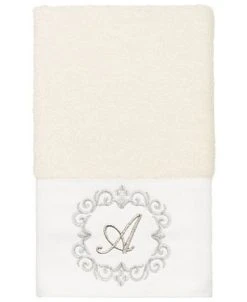Linum Home Textiles Turkish Cotton Monica Embellished Towel 3 Piece Set - Cream -Avanti Linens Shop 23140191 fpx