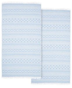 Linum Home Textiles Sea Breeze Pestemal Pack Of 2 100% Turkish Cotton Beach Towel