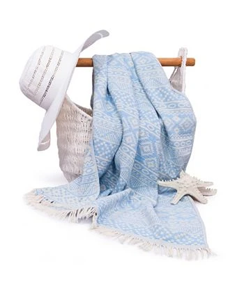 Linum Home Textiles Sea Breeze Pestemal Pack Of 2 100% Turkish Cotton Beach Towel 5 Linum Home Textiles Sea Breeze Pestemal Pack Of 2 100% Turkish Cotton Beach Towel - Image 3