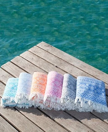 Linum Home Textiles Sea Breeze Pestemal Pack Of 2 100% Turkish Cotton Beach Towel 9 Linum Home Textiles Sea Breeze Pestemal Pack Of 2 100% Turkish Cotton Beach Towel - Image 7