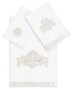 Linum Home Textiles Turkish Cotton May Embellished Towel Set, 3 Piece