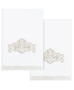 Linum Home Textiles Turkish Cotton May Embellished Bath Towel Set, 2 Piece