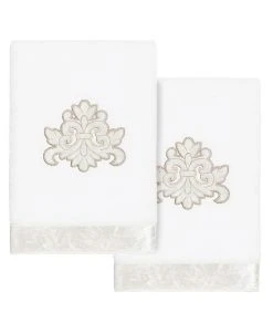 Linum Home Textiles Turkish Cotton May Embellished Hand Towel Set, 2 Piece