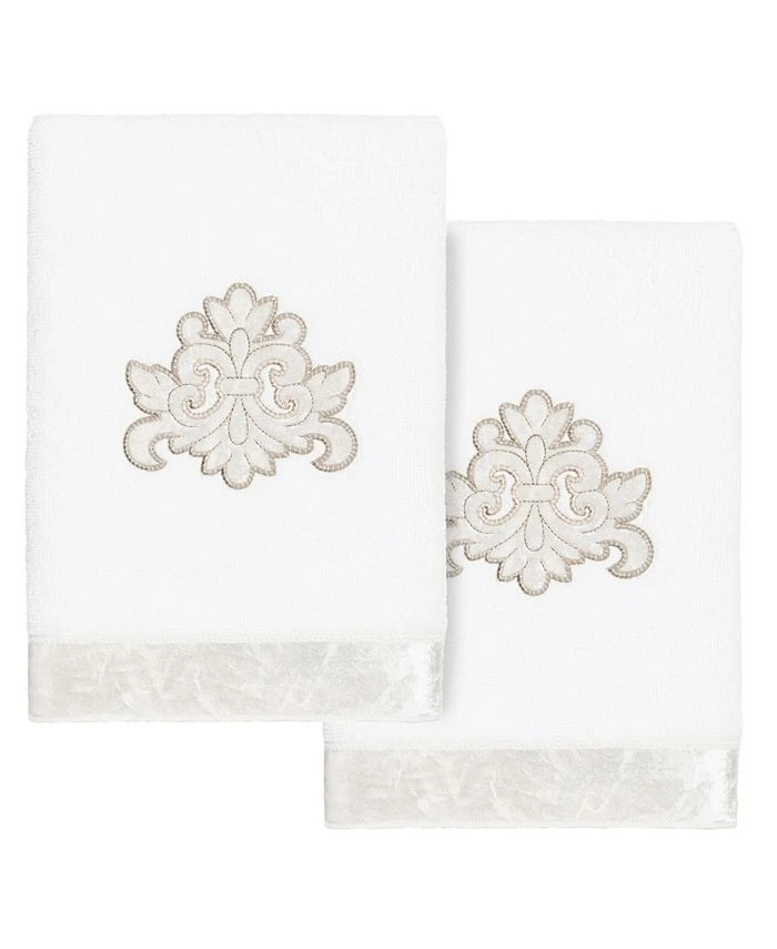 Linum Home Textiles Turkish Cotton May Embellished Hand Towel Set, 2 Piece 3 Linum Home Textiles Turkish Cotton May Embellished Hand Towel Set, 2 Piece