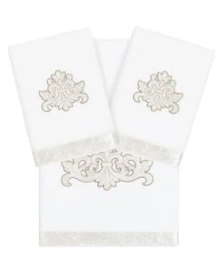 Linum Home Textiles Turkish Cotton May Embellished Towel Set, 3 Piece