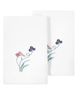 Linum Home Textiles Turkish Cotton Stella Embellished Fingertip Towel Set, 2 Piece