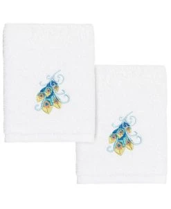 Linum Home Textiles Turkish Cotton Penelope Embellished Washcloth Set, 2 Piece