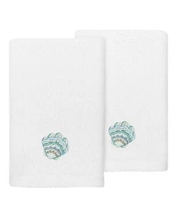 Linum Home Textiles Turkish Cotton Aaron Embellished Fingertip Towel Set, 2 Piece