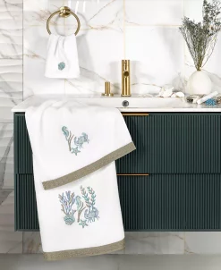 Linum Home Textiles Turkish Cotton Aaron Embellished Fingertip Towel Set, 2 Piece -Avanti Linens Shop 23164734 fpx