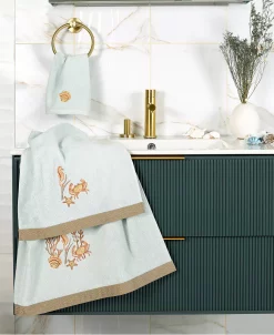 Linum Home Textiles Turkish Cotton Aaron Embellished Fingertip Towel Set, 2 Piece -Avanti Linens Shop 23164953 fpx