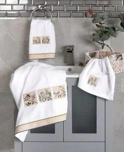 Linum Home Textiles Turkish Cotton Belinda Embellished Towel Set, 3 Piece -Avanti Linens Shop 23165263 fpx