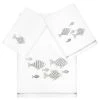 Linum Home Textiles Turkish Cotton Figi Embellished Towel Set, 3 Piece
