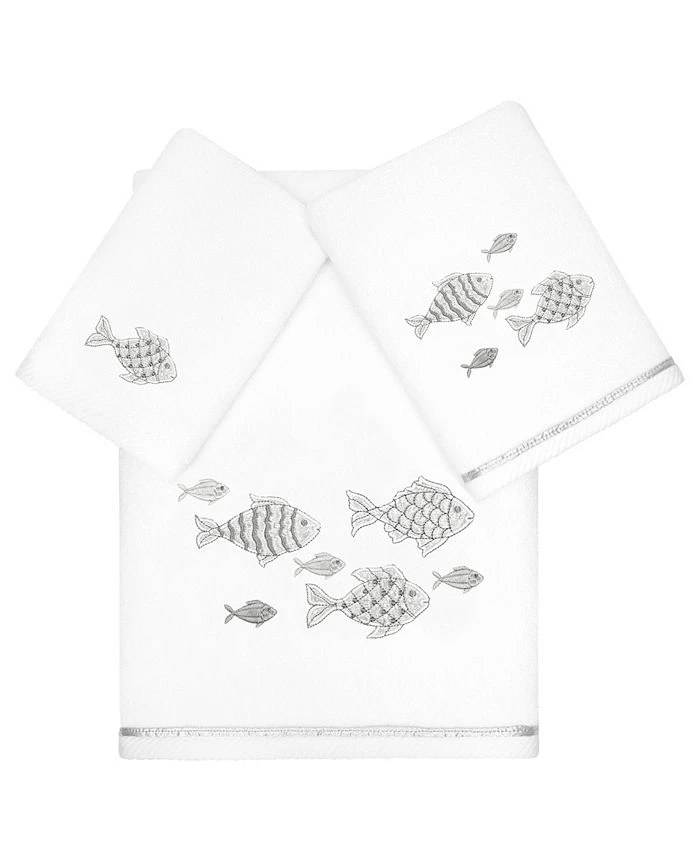 Linum Home Textiles Turkish Cotton Figi Embellished Towel Set, 3 Piece 3 Linum Home Textiles Turkish Cotton Figi Embellished Towel Set, 3 Piece