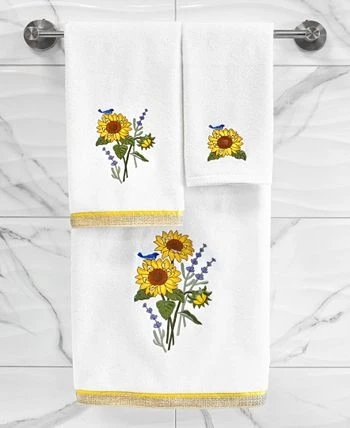 Linum Home Textiles Turkish Cotton Girasol Embellished Hand Towel Set, 2 Piece 4 Linum Home Textiles Turkish Cotton Girasol Embellished Hand Towel Set, 2 Piece - Image 2