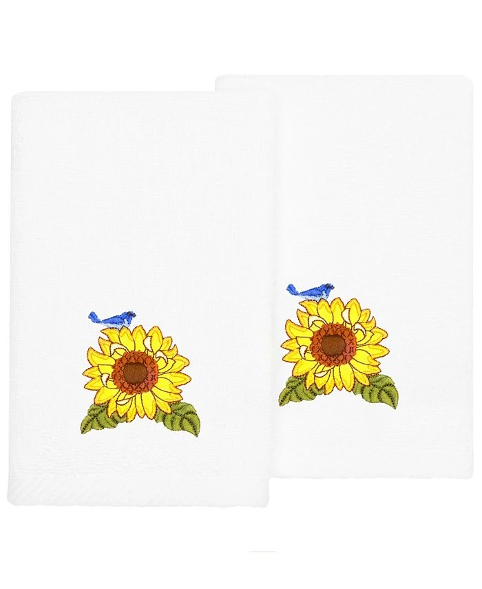 Linum Home Textiles Turkish Cotton Girasol Embellished Fingertip Towel Set, 2 Piece 3 Linum Home Textiles Turkish Cotton Girasol Embellished Fingertip Towel Set, 2 Piece