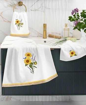 Linum Home Textiles Turkish Cotton Girasol Embellished Towel Set, 3 Piece 7 Linum Home Textiles Turkish Cotton Girasol Embellished Towel Set, 3 Piece - Image 5