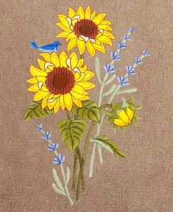 Linum Home Textiles Turkish Cotton Girasol Embellished Bath Towel Set, 2 Piece -Avanti Linens Shop 23169083 fpx