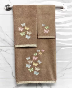 Linum Home Textiles Turkish Cotton Mariposa Embellished Hand Towel Set, 2 Piece -Avanti Linens Shop 23171685 fpx