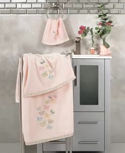 Linum Home Textiles Turkish Cotton Mariposa Embellished Fingertip Towel Set, 2 Piece -Avanti Linens Shop 23172307 fpx