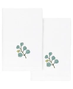 Linum Home Textiles Turkish Cotton Botanica Embellished Fingertip Towel Set, 2 Piece