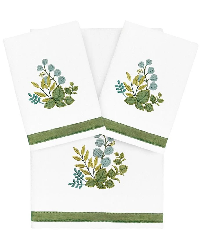 Linum Home Textiles Turkish Cotton Botanica Embellished Towel Set, 3 Piece 3 Linum Home Textiles Turkish Cotton Botanica Embellished Towel Set, 3 Piece