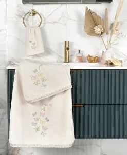 Linum Home Textiles Turkish Cotton Mariposa Embellished Towel Set, 4 Piece -Avanti Linens Shop 23177569 fpx