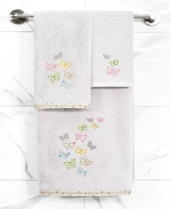 Linum Home Textiles Turkish Cotton Mariposa Embellished Towel Set, 4 Piece -Avanti Linens Shop 23177671 fpx