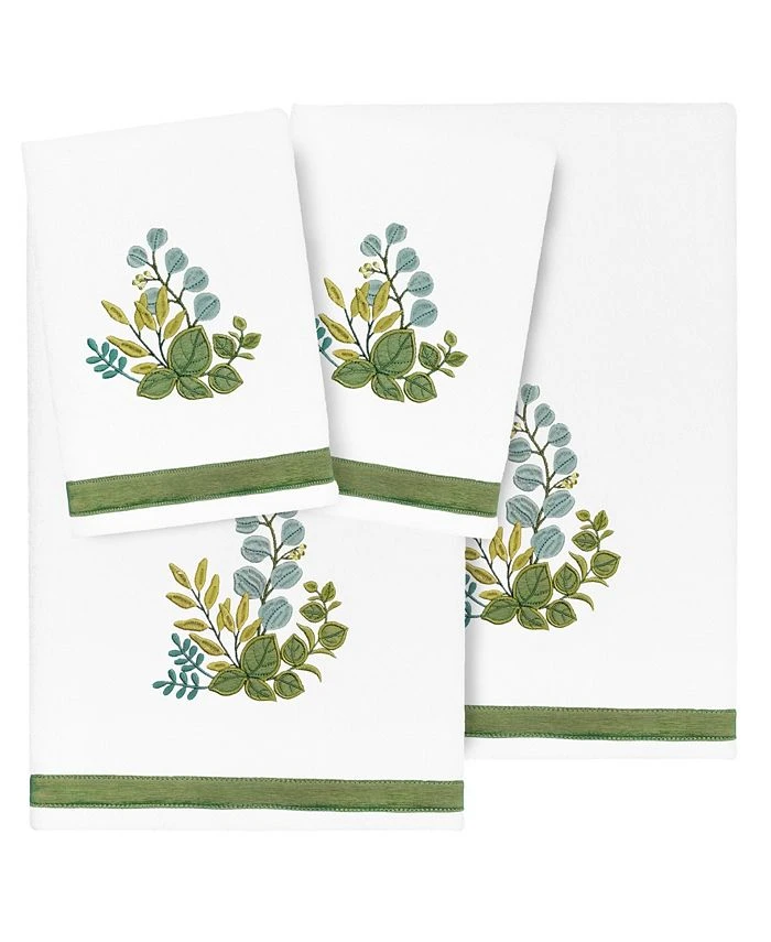 Linum Home Textiles Turkish Cotton Botanica Embellished Towel Set, 4 Piece 3 Linum Home Textiles Turkish Cotton Botanica Embellished Towel Set, 4 Piece