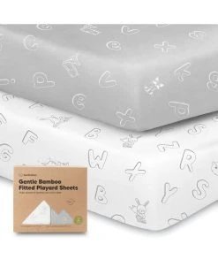 KeaBabies 2-Pack Mini Crib Sheets, Pack And Play Sheets Fitted, Pack N Play Sheets, Organic Fitted Crib Sheet