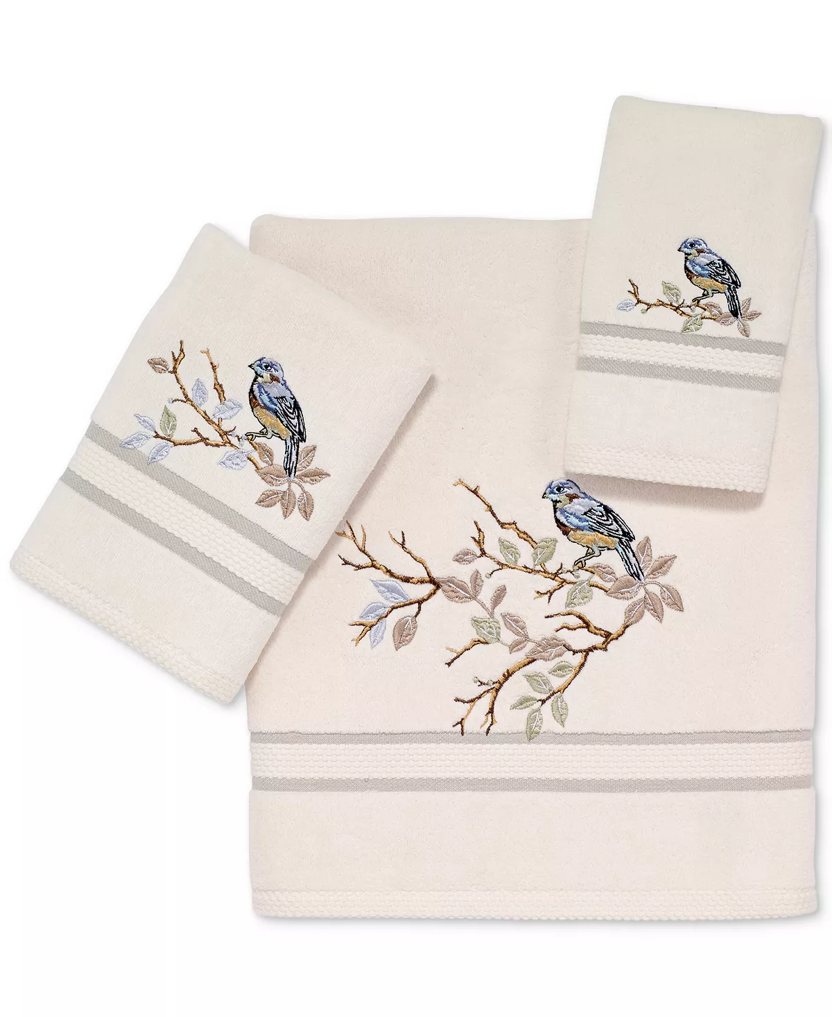 Avanti Love Nest Cotton Embroidered Bath Towel 4 Avanti Love Nest Cotton Embroidered Bath Towel - Image 2